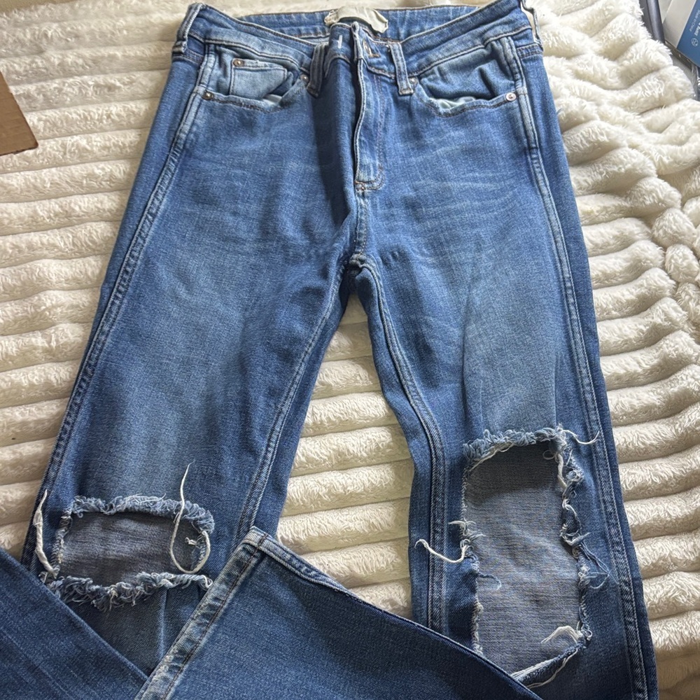 FP Movement by Free People Blue Ripped Skinny Jeans